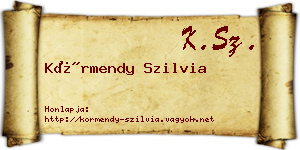 Körmendy Szilvia névjegykártya