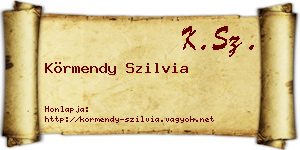Körmendy Szilvia névjegykártya