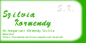 szilvia kormendy business card